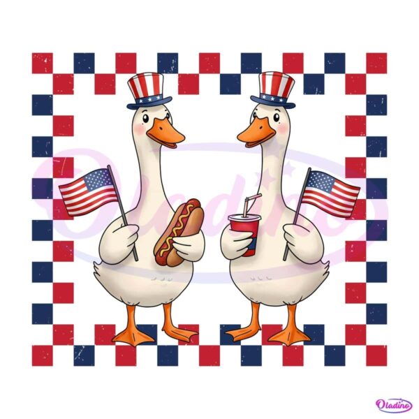 Patriotic Goose Parade Funny 4Th Of July PNG