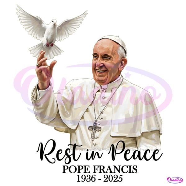 Pope Francis With Dove Rest In Peace Catholic PNG