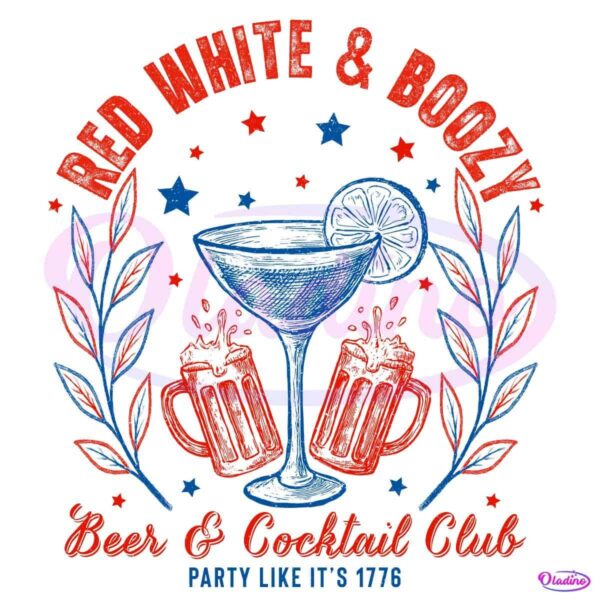 Red White And Boozy Beer And Cocktail Club PNG