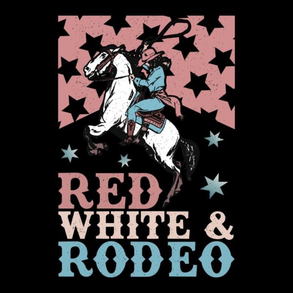 Red White And Rodeo Western Cowgirl 4Th Of July PNG
