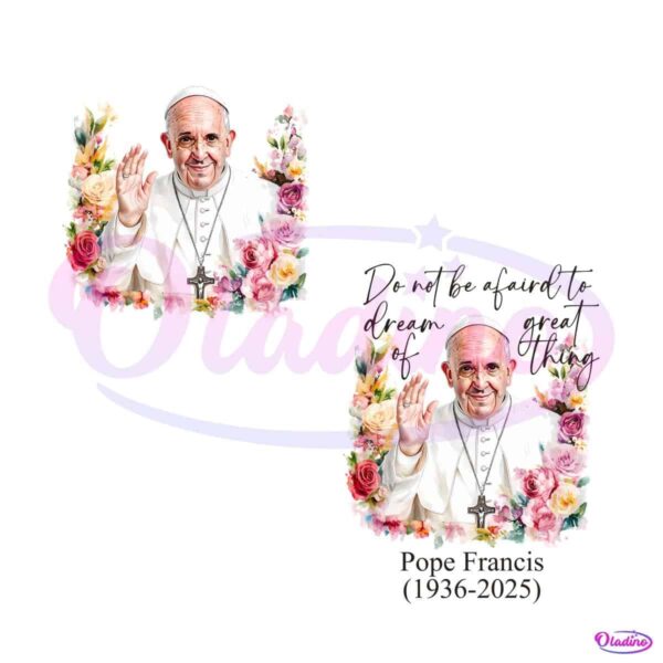 Rest In Peace Pope Francis 1936 2025 Floral Tribute PNG Bundle
