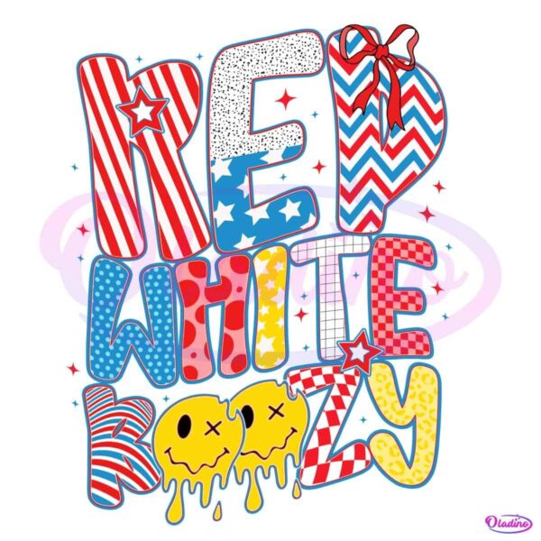 Retro America Red White Boozy PNG