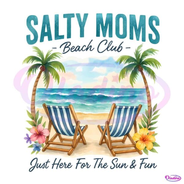 Retro Beach Girl Salty Mama Summer PNG