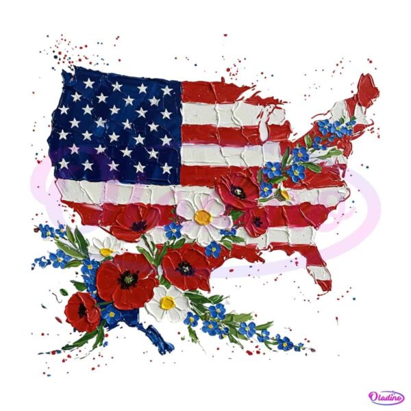 Retro Coquette Floral Flag July PNG Delight