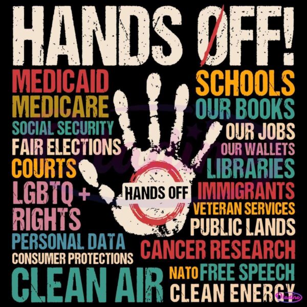 Retro Hands Off Protest Political Activism Anti Trump SVG