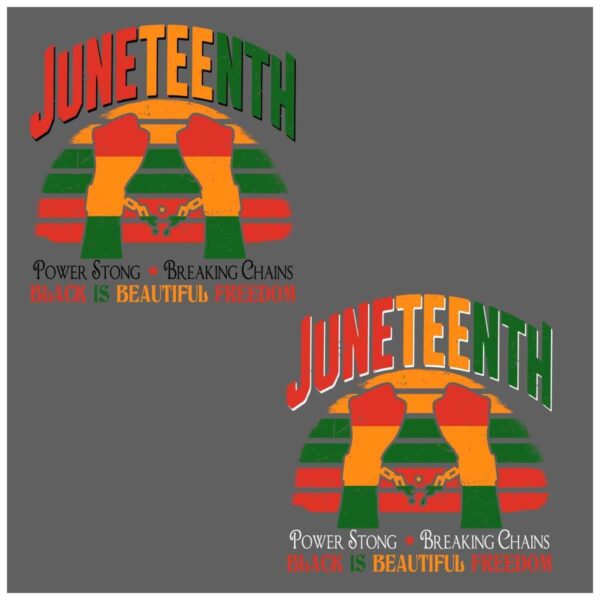 Retro Power Strong Breaking Chains Juneteenth PNG