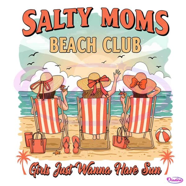 Retro Salty Mama Summer Beach Club PNG