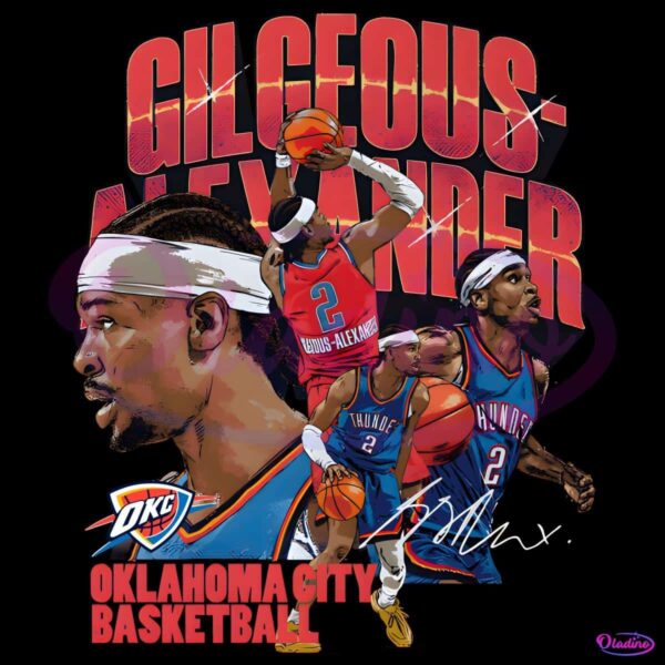 Retro Shai Gilgeous Alexander Oklahoma City Thunder PNG