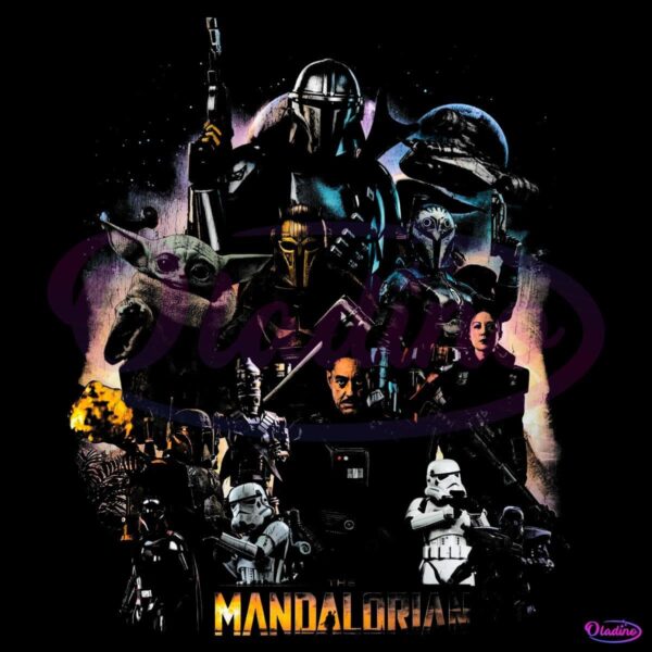 Retro Star Wars The Mandalorian Poster PNG