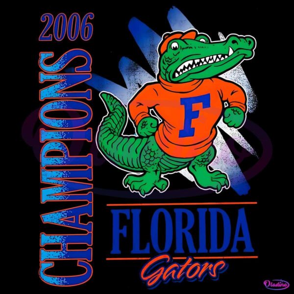 Retro Vintage 2006 Florida Gators Champions Mascot PNG