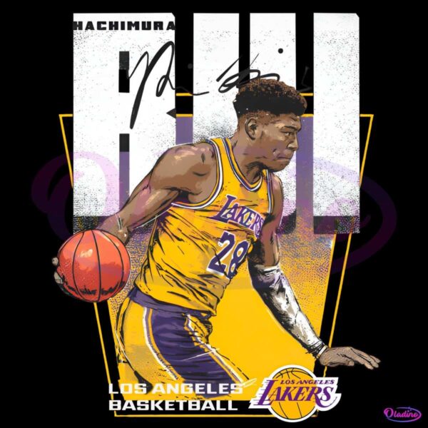 Retro Vintage Rui Hachimura 28 Los Angeles Basketball PNG