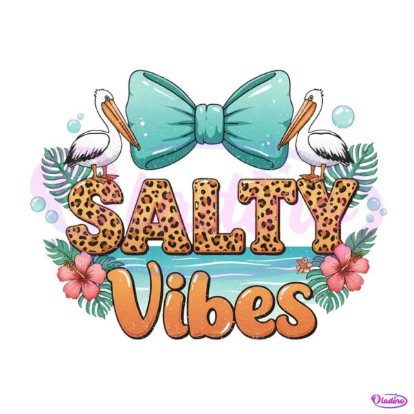 Salty Vibes Leopard Print Summer Beach PNG