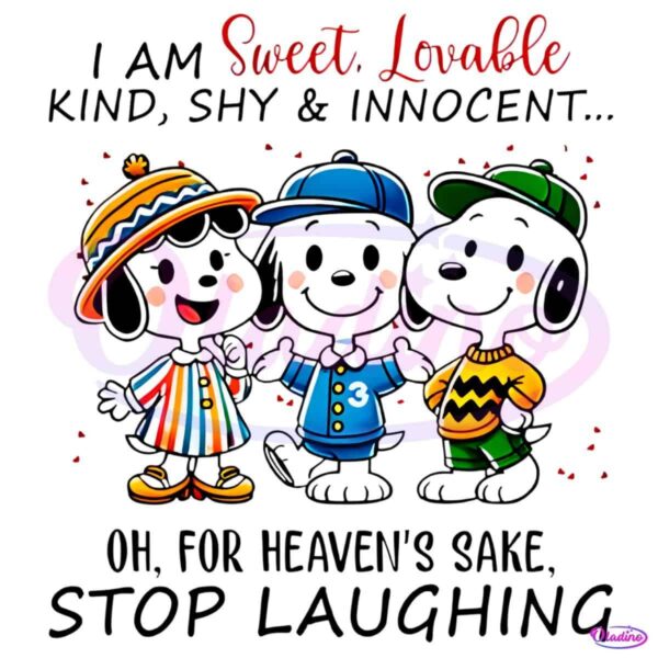 Snoopy I Am Sweet Lovable Kind Shy And Innocent PNG