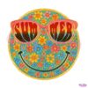 Summer Beach Retro Floral Smile Face PNG