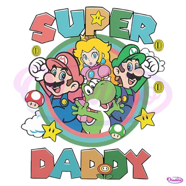 Super Daddy Design Gamer Dad Super Mario PNG