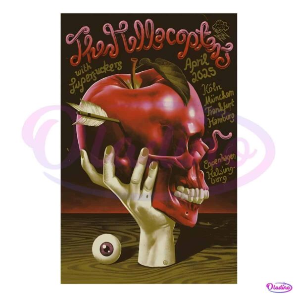 The Hellacopters 2025 Tour Retro Psychedelic Rock Poster PNG