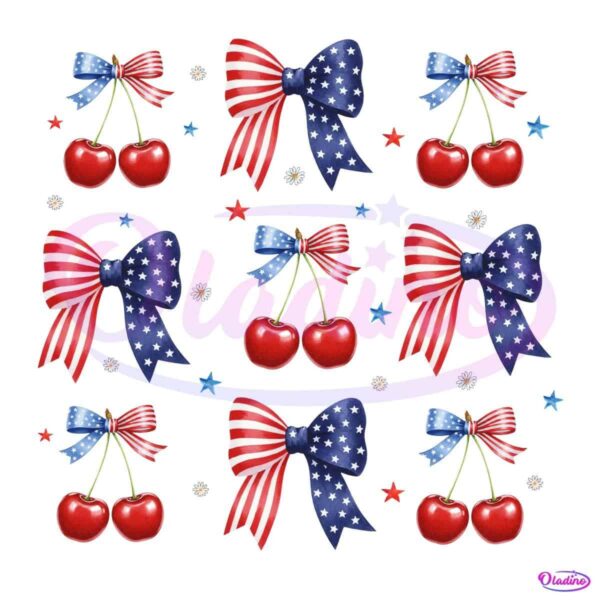 Usa Coquette Bow Retro America 4Th July PNG