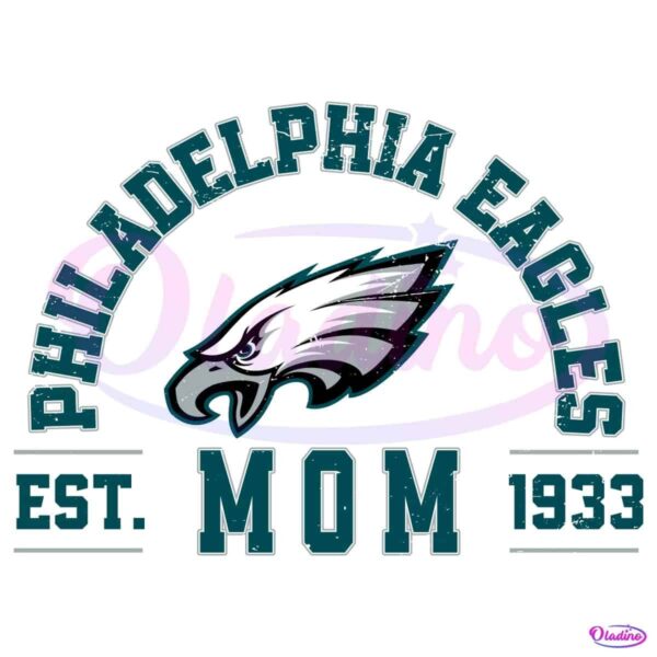 Vintage Philadelphia Eagles Football Mom Arched Est 1933 SVG