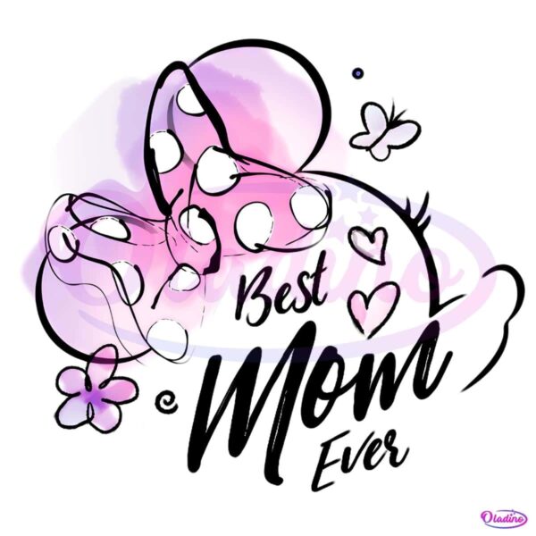 Watercolor Minnie Mouse Best Mom Ever Disney PNG