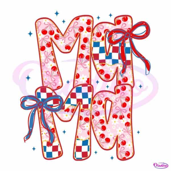 4Th Of July Mama American Coquette Usa PNG