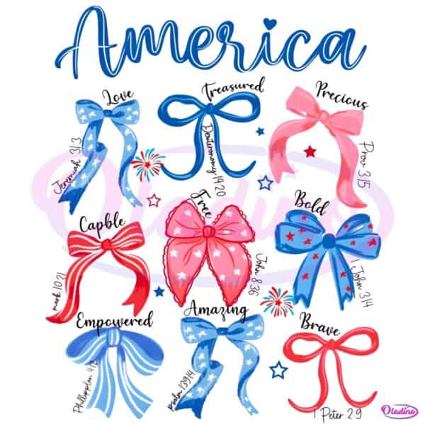 America Coquette Usa 4Th Of July Girly Patriotic PNG