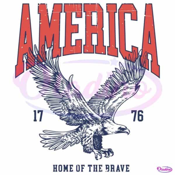 America Home Of The Brave 1776 Bald Eagle SVG