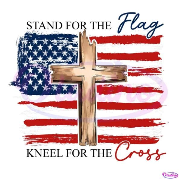 American Flag Cross Christian Freedom PNG