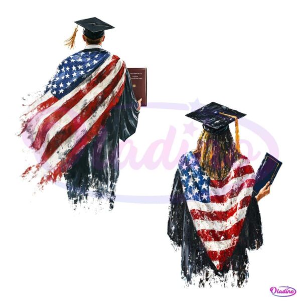 American Graduates American Flag Graduation 2025 Sublimation PNG