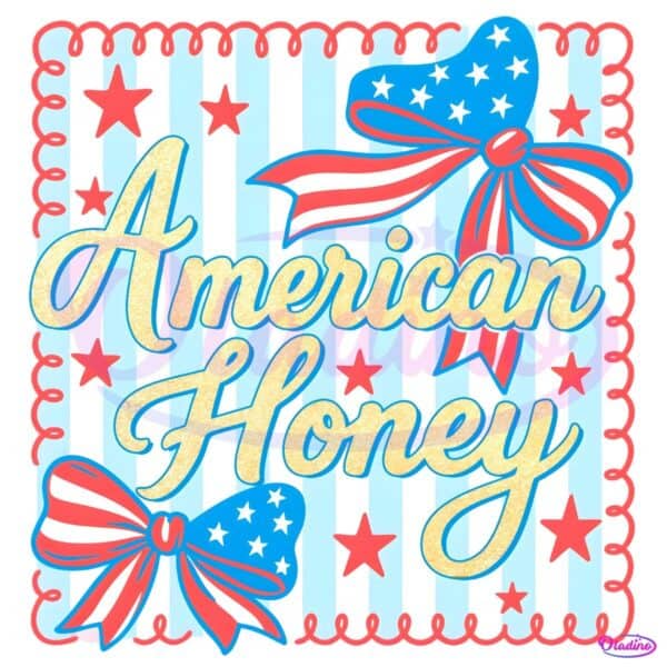 American Honey Coquette Preppy Bow 4Th Of July PNG