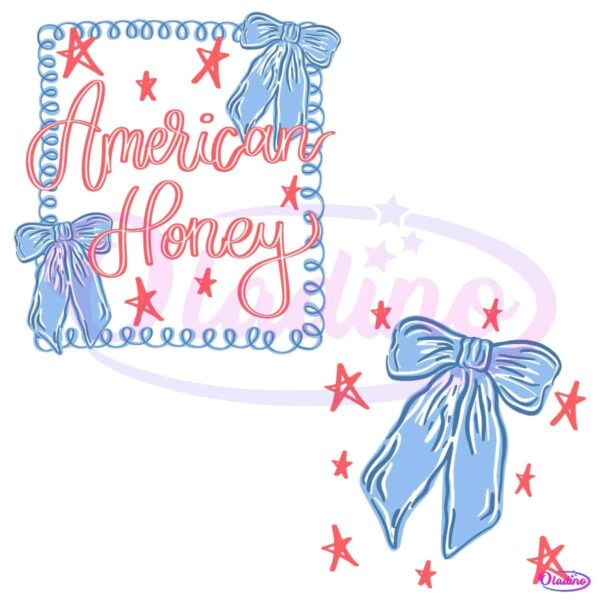 American Honey Flag Bows Coquette SVG Sublimation