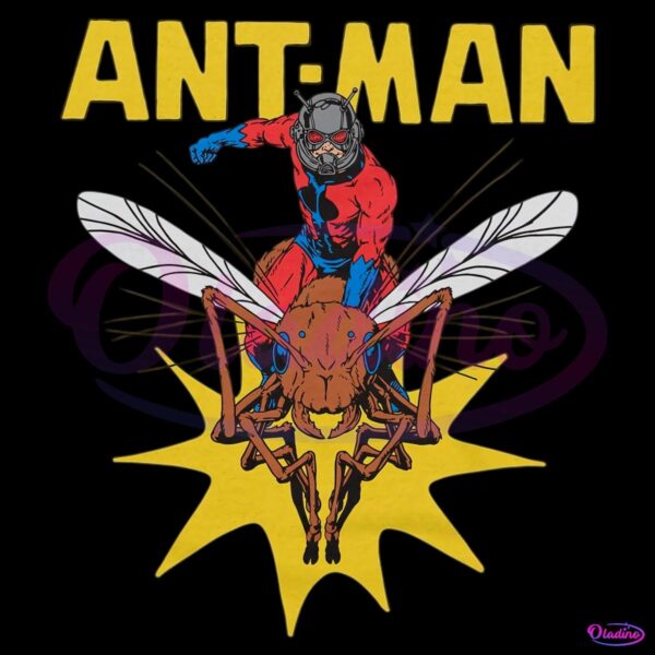 Ant Man Vintage Marvel Comic Superhero Riding Insect PNG