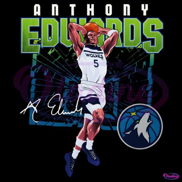 Anthony Edwards Minnesota Timberwolves Shattered Glass Dunk PNG