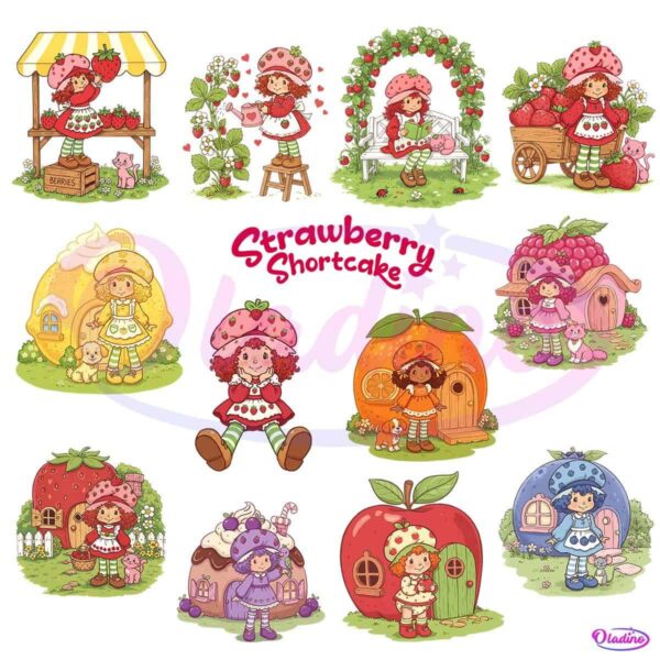 Berry Sweet Strawberry Characters Sticker PNG Bundle