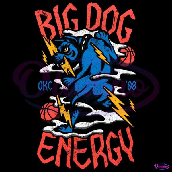 Big Dog Energy Okc Lightning Bulldog Basketball PNG