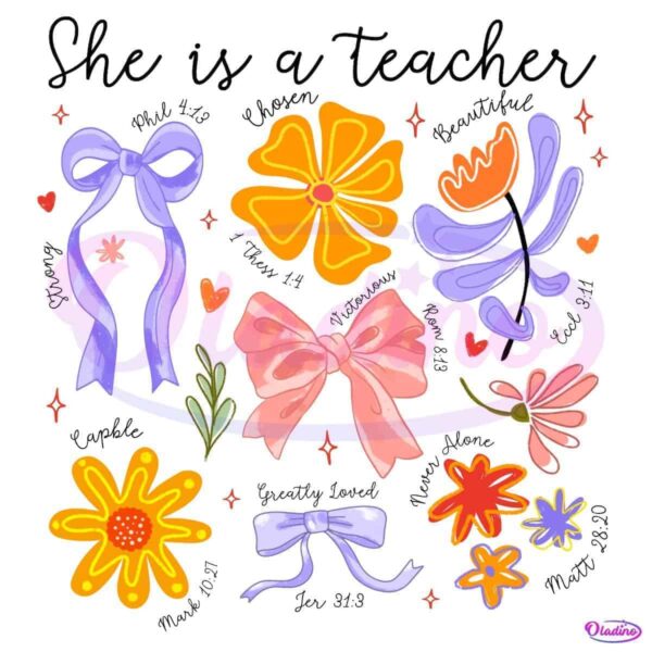Boho Floral Teacher Life Wildflowers PNG