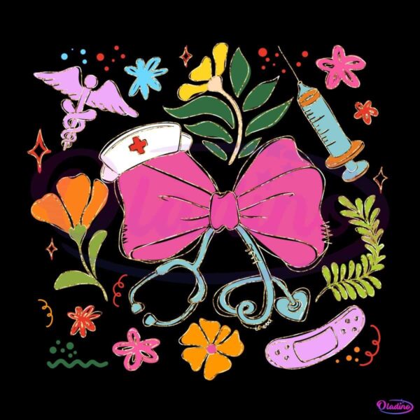 Boho Wildflower Retro Nurse Life PNG