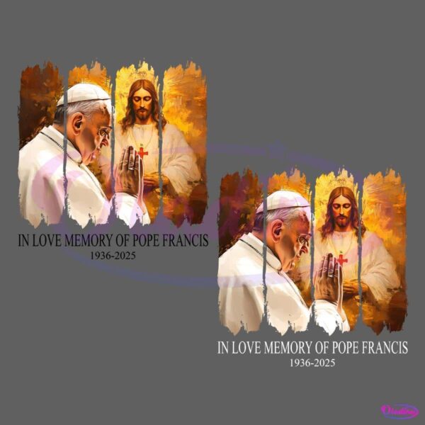 Brushstroke Pope Francis Rest In Peace Religious Tribute PNG