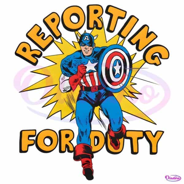 Captain America Reporting For Duty Retro Marvel Comic PNG
