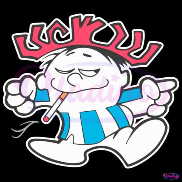 Cool Punch Mascot Smoking Meme Retro Cartoon SVG