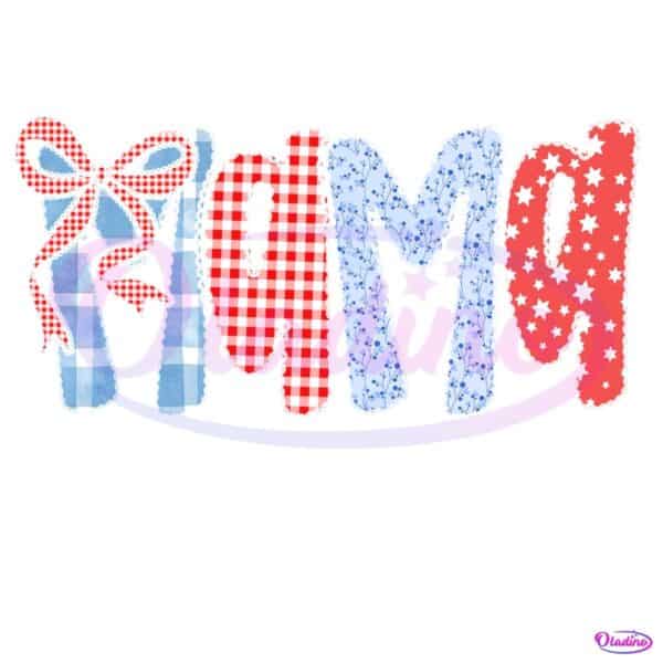Coquette Mama Cottagecore Patriotic Bow Lace PNG