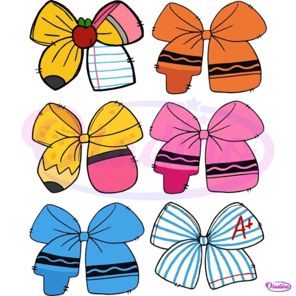 Coquette Teacher Bow PNG Bundle