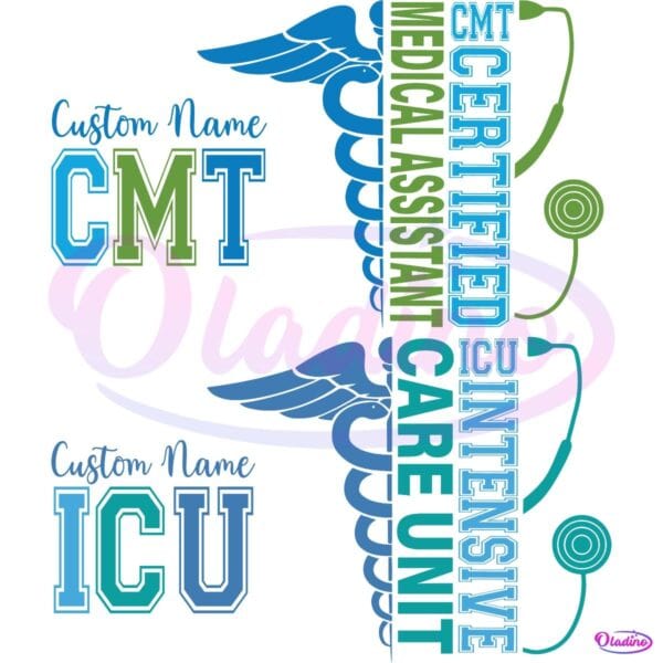 Custom Name Cmt Icu Medical Assistant Certified Care Unit PNG