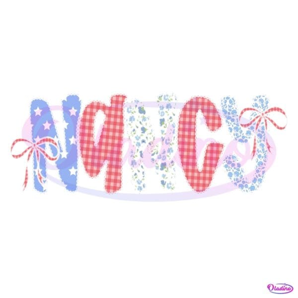 Custom Name Coquette Patriotic Lace Cottagecore PNG