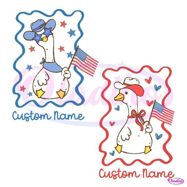 Custom Patriotic Goose 4Th Of July Matching Name Design PNG