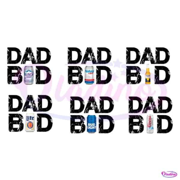 Dad Bod Beer Busch Light Miller Lite Bud Light PNG Bundle