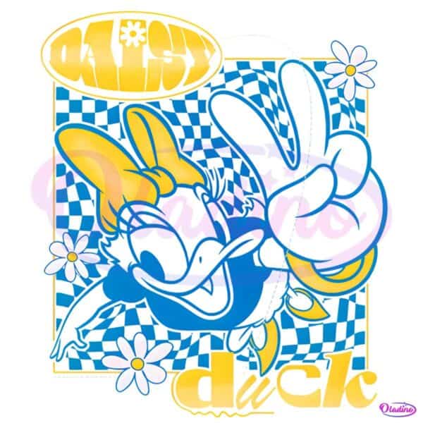 Daisy Duck Peace Sign Pop Art Retro PNG