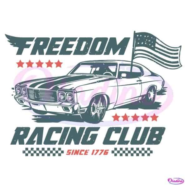 Freedom Racing Club 4Th Of July Muscle Car Patriotic SVG