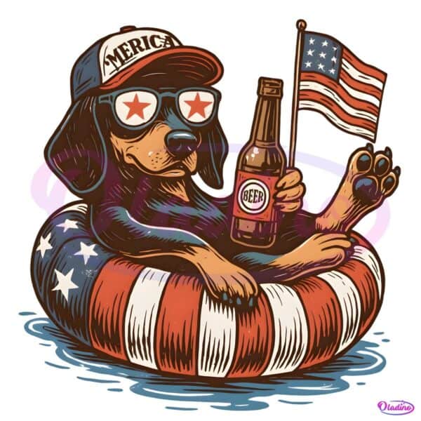 Funny 4Th Of July Dachshund Dog Patriotic PNG