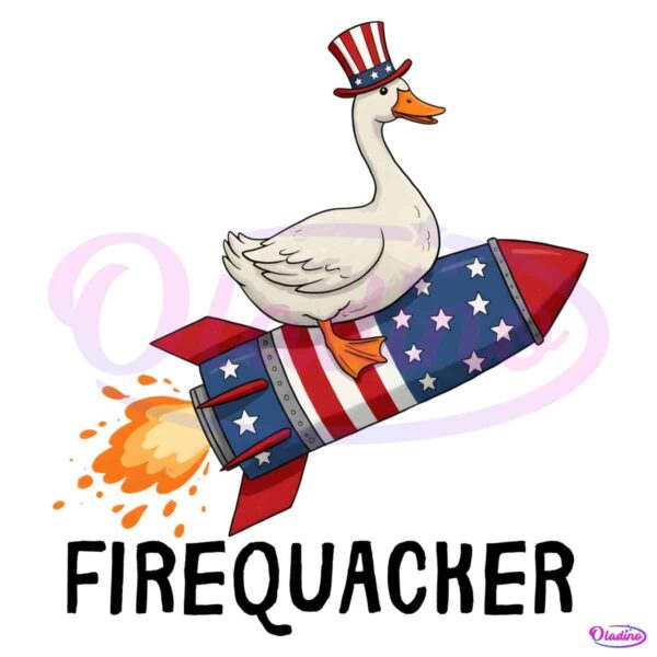 Funny Patriotic Goose Firequacker Retro 4Th Of July Usa Flag PNG