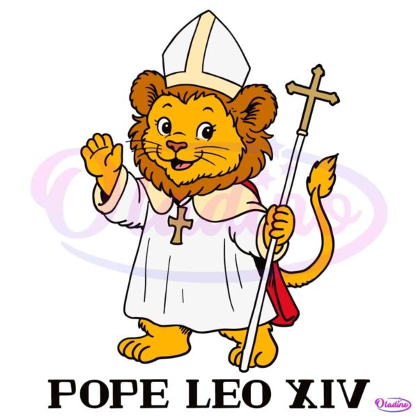 Funny Pope Leo Xiv Lion Christian SVG